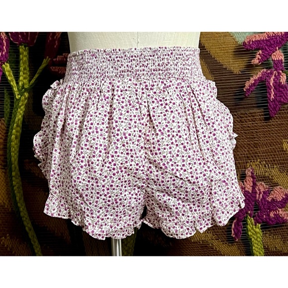 Anthropologie Flannel Ruffle Pajama Shorts S - Picture 10 of 15